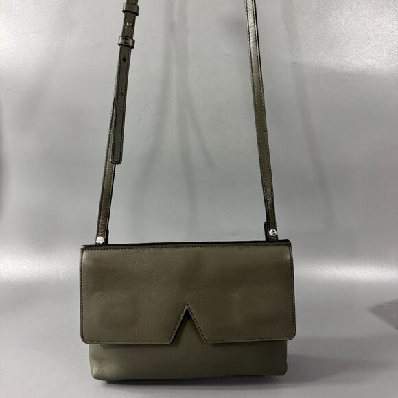 VINCE TAUPE LEATHER CROSS BODY BAG - Picture 1 of 14